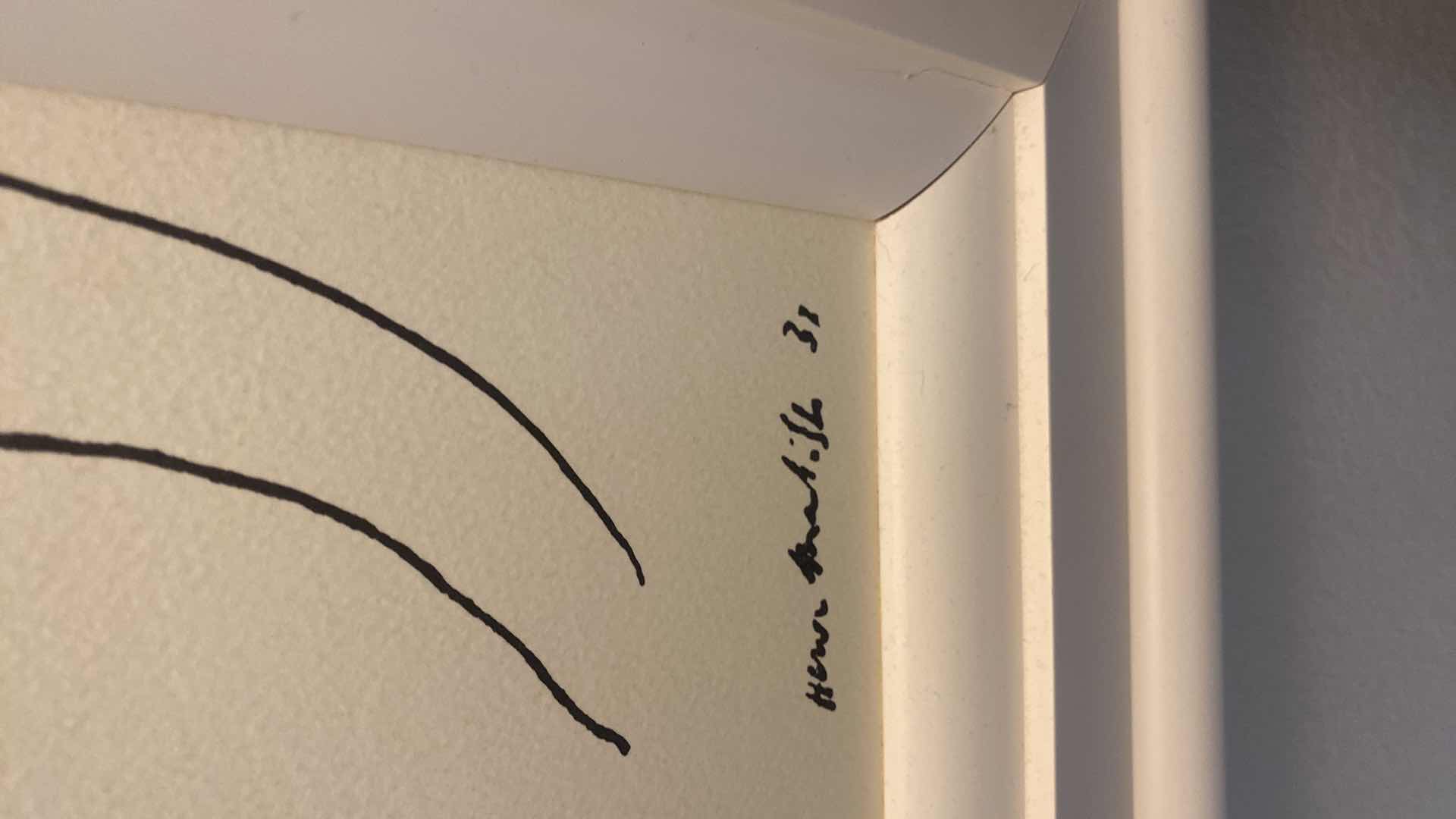 Photo 1 of FRAMED WHITE WOOD HENRI MATISSE “LA FLEUR” LITHOGRAPHIC SIGNED PRINT ARTWORK FROM WYNN RESORT 31” x 42”