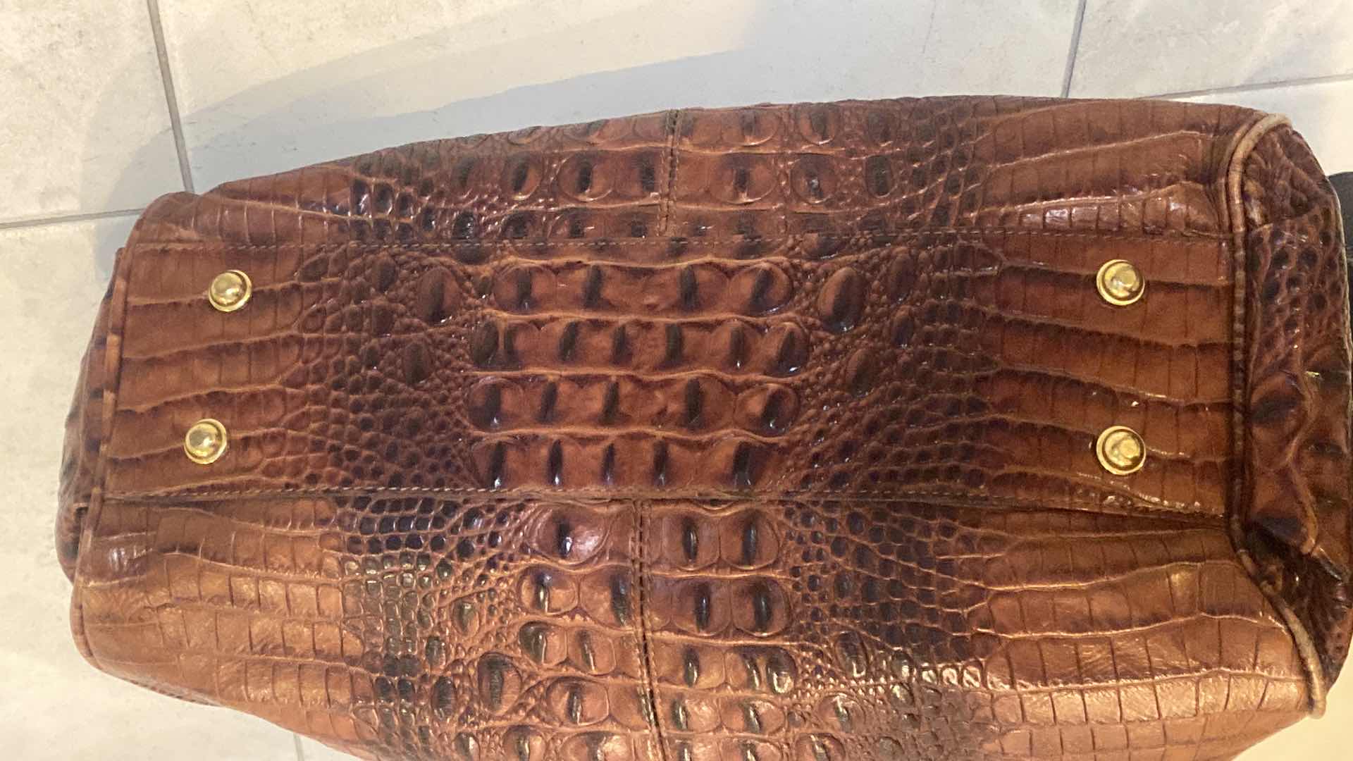 Photo 1 of  BRAHMIN DUAL CARRY PECAN MELBOURNE LEATHER SATCHEL ORIGINALLY $600 15“ x 7“ H12” EXCLUDING HANDLES INCLUDES STRAP DUST COVER & REGISTRATION CARD