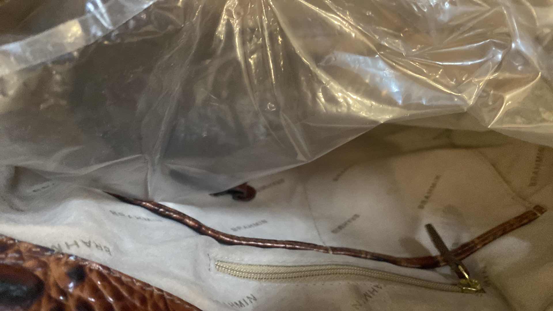 Photo 1 of  BRAHMIN DUAL CARRY PECAN MELBOURNE LEATHER SATCHEL ORIGINALLY $600 15“ x 7“ H12” EXCLUDING HANDLES INCLUDES STRAP DUST COVER & REGISTRATION CARD