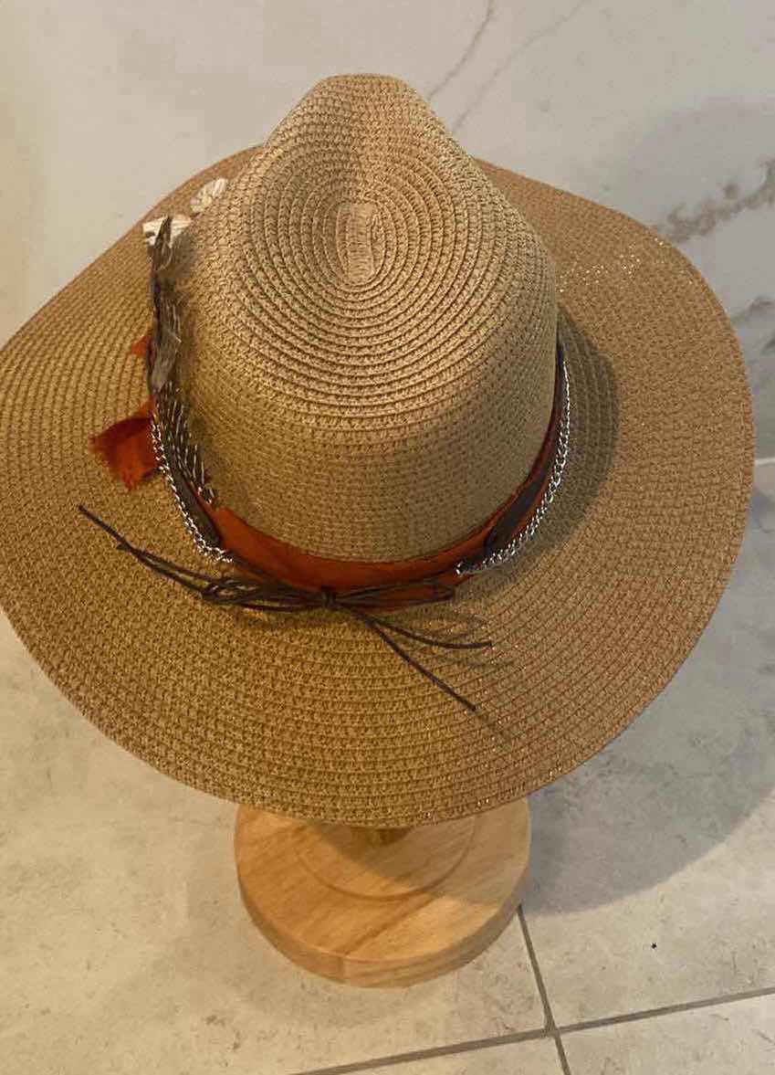 Photo 1 of NEW CUSTOM DESIGNED TAN STRAW  PAPER PANAMA WESTERN HAT (ADJUSTABLE)