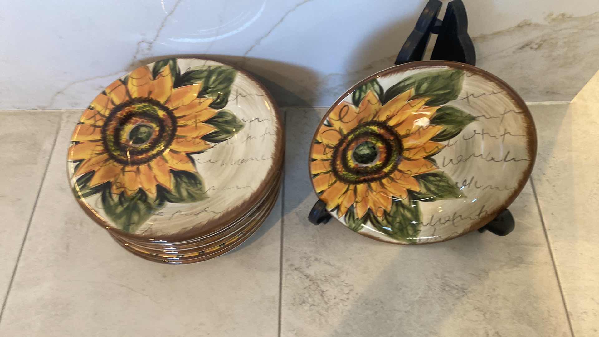 Photo 1 of 8 TABLETOPS LIFESTYLE SUNBELT HAND PAINTED STONEWARE 8 1/2” PLATES (2 SETS AVAILABLE)