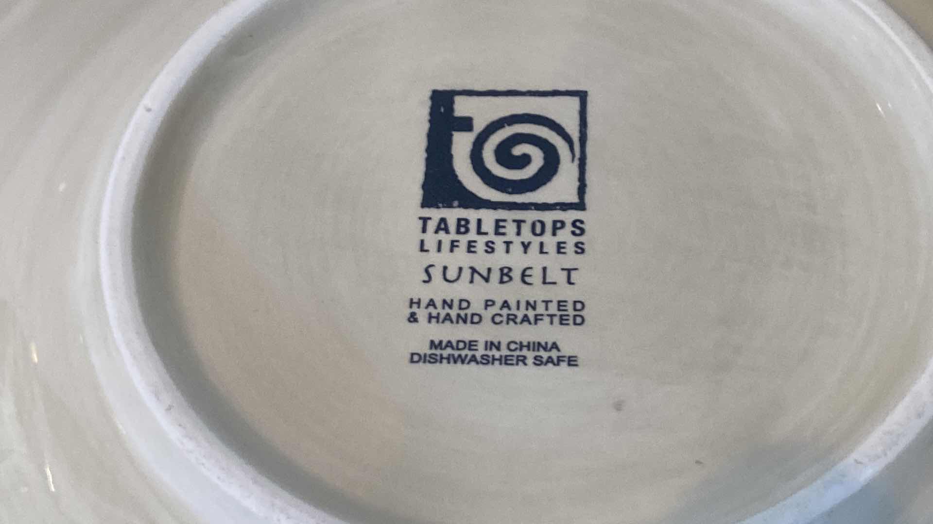 Photo 1 of 8 TABLETOPS LIFESTYLE SUNBELT HAND PAINTED STONEWARE 8 1/2” PLATES (2 SETS AVAILABLE)