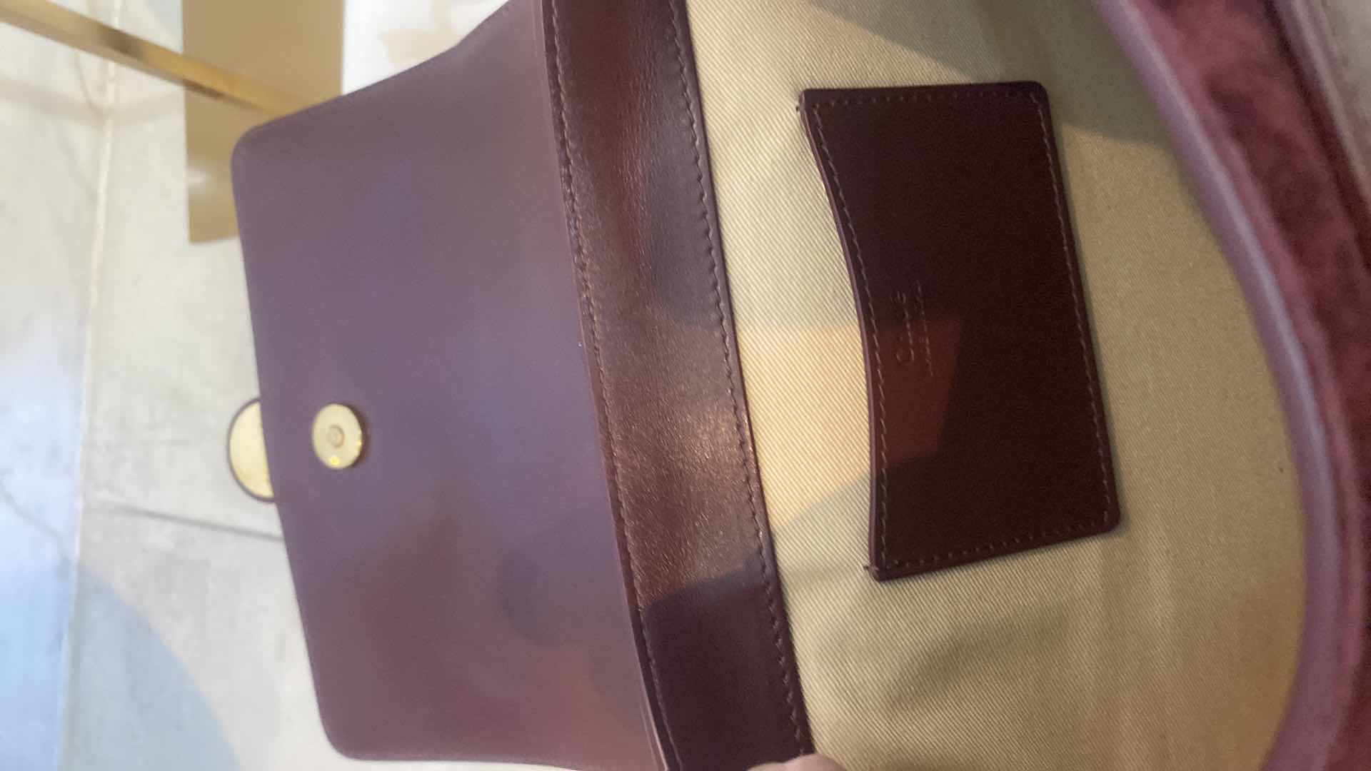 Photo 1 of AUTHENTIC CHLOE TESS LEATHER & SUEDE BURNT BROWN DUAL CARRY WITH GOLD HARDWARE HANDBAG (CURRENT RETAIL $2450) PAPERWORK & DUSTBAG 10 1/4“ x 3 1/2“ H9 1/2”