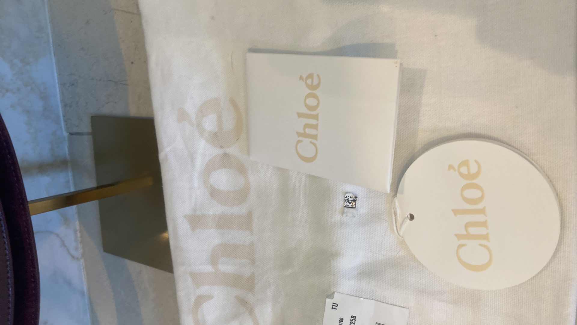 Photo 1 of AUTHENTIC CHLOE TESS LEATHER & SUEDE BURNT BROWN DUAL CARRY WITH GOLD HARDWARE HANDBAG (CURRENT RETAIL $2450) PAPERWORK & DUSTBAG 10 1/4“ x 3 1/2“ H9 1/2”