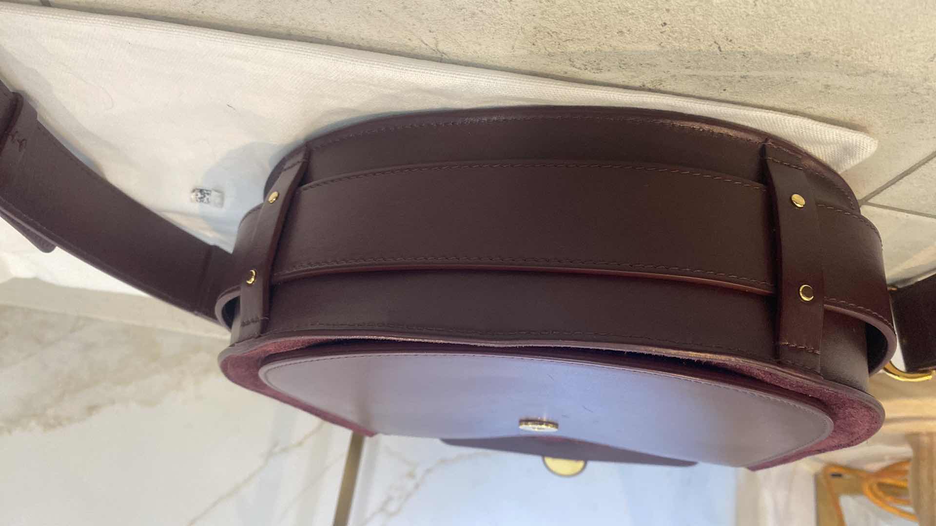 Photo 1 of AUTHENTIC CHLOE TESS LEATHER & SUEDE BURNT BROWN DUAL CARRY WITH GOLD HARDWARE HANDBAG (CURRENT RETAIL $2450) PAPERWORK & DUSTBAG 10 1/4“ x 3 1/2“ H9 1/2”