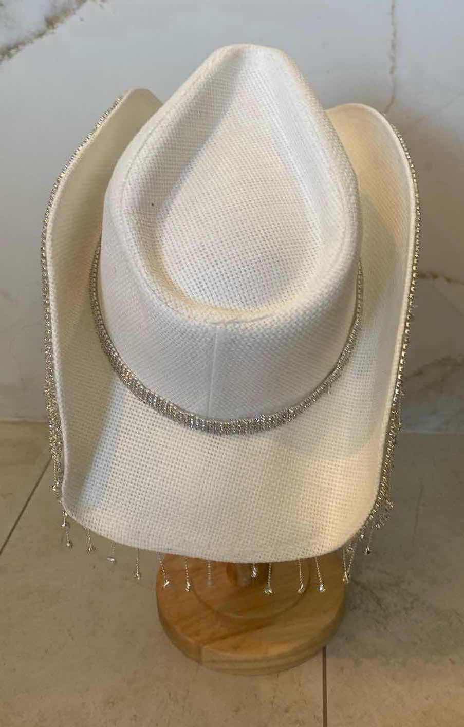 Photo 1 of NEW CUSTOM DESIGNED WHITE STRAW  PAPER WESTERN HAT (ONE SIZE FITS ALL)