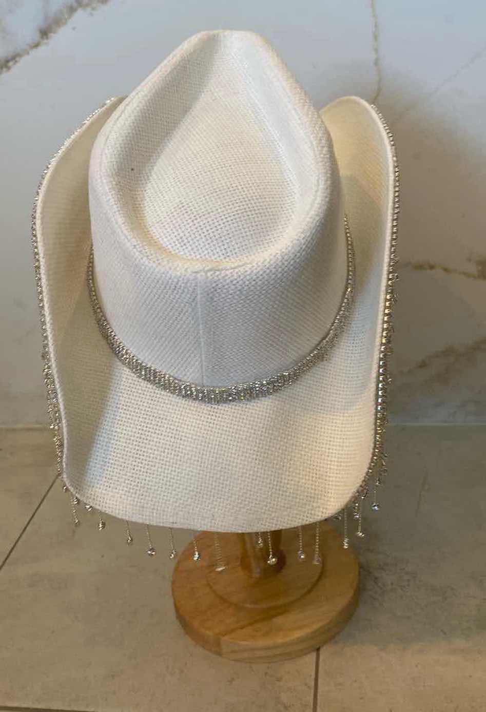 Photo 1 of NEW CUSTOM DESIGNED WHITE STRAW  PAPER WESTERN HAT (ONE SIZE FITS ALL)