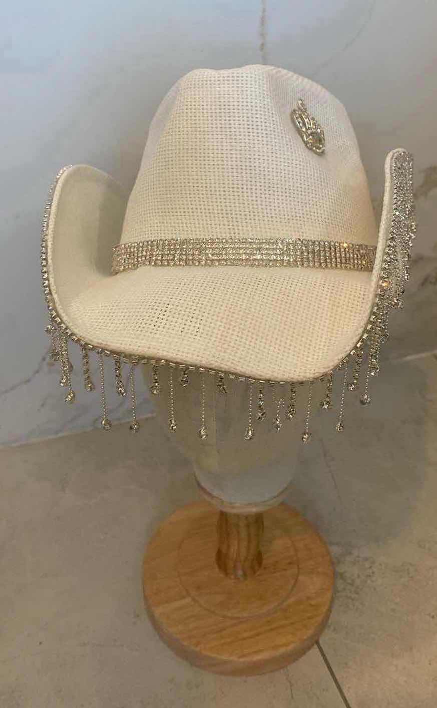 Photo 1 of NEW CUSTOM DESIGNED WHITE STRAW  PAPER WESTERN HAT (ONE SIZE FITS ALL)