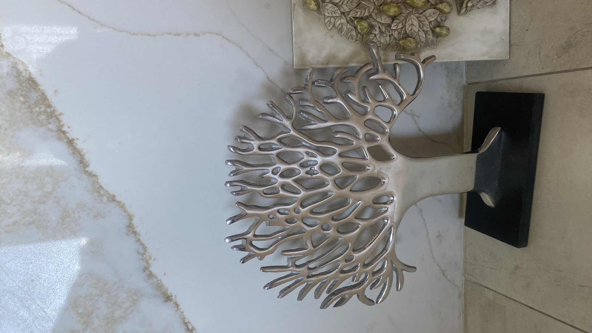 Photo 1 of 2 HOME DECOR - TREE OF LIFE H15 1/2” & PEAR TREE CAST HANGING ARTWORK 8” x 12”