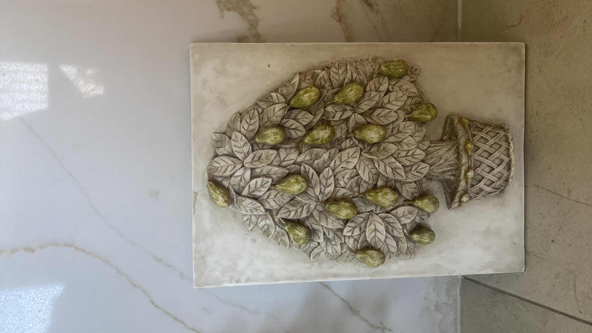 Photo 1 of 2 HOME DECOR - TREE OF LIFE H15 1/2” & PEAR TREE CAST HANGING ARTWORK 8” x 12”