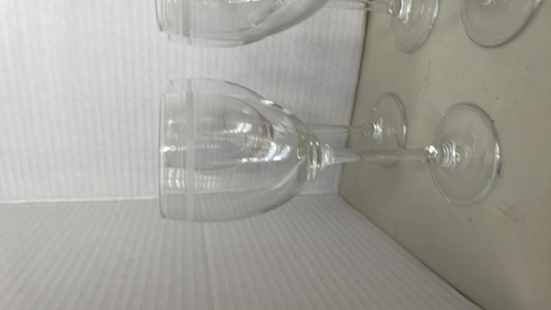 Photo 1 of 8 PIECE WINE GLASS SET 8” & BOX OF GLASSWARE