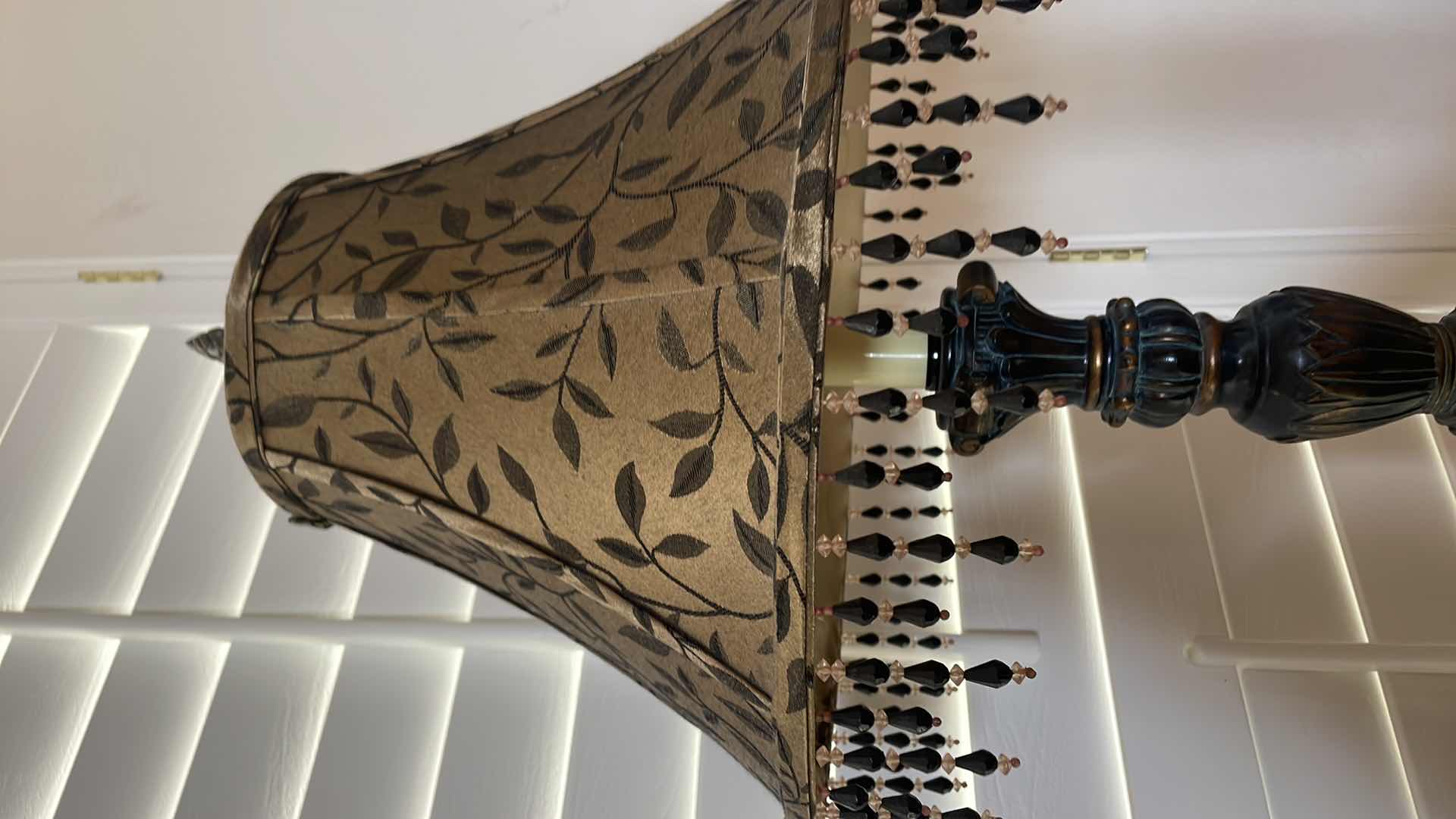 Photo 1 of BEADED SHADE LAMP 15”xH32”