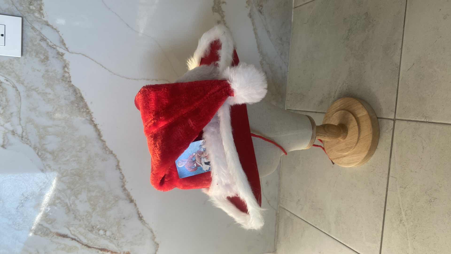 Photo 1 of NEW - HOLIDAYS WESTERN SANTA HAT WITH REMOVABLE CARD & TOP HAT - ONE SIZE FITS ALL ADULTS - CHIN STRAP