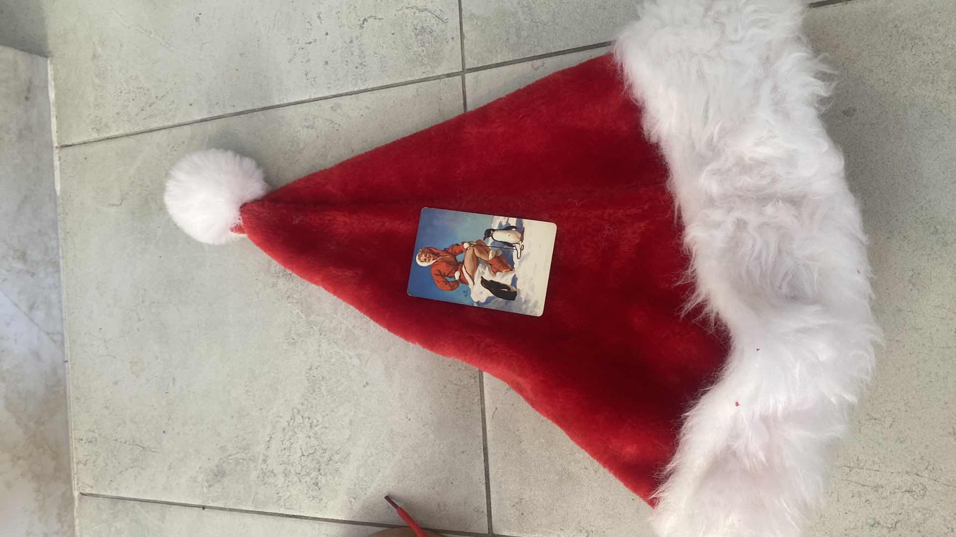 Photo 1 of NEW - HOLIDAYS WESTERN SANTA HAT WITH REMOVABLE CARD & TOP HAT - ONE SIZE FITS ALL ADULTS - CHIN STRAP