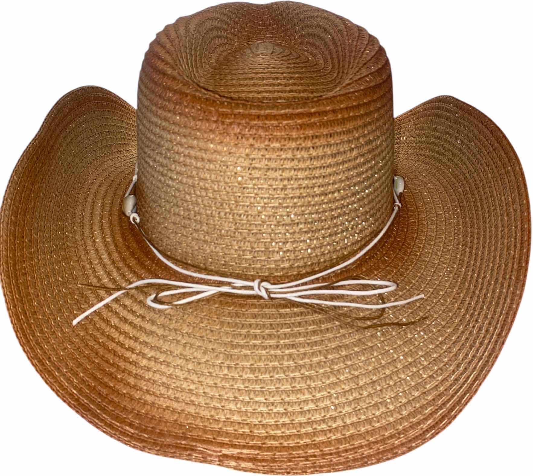 Photo 1 of NEW - CUSTOM DECORTED 100% PAPER SHAPEABLE WESTERN HAT WITH HAT BAND - ADULT SIZE WITH CHIN STRAP