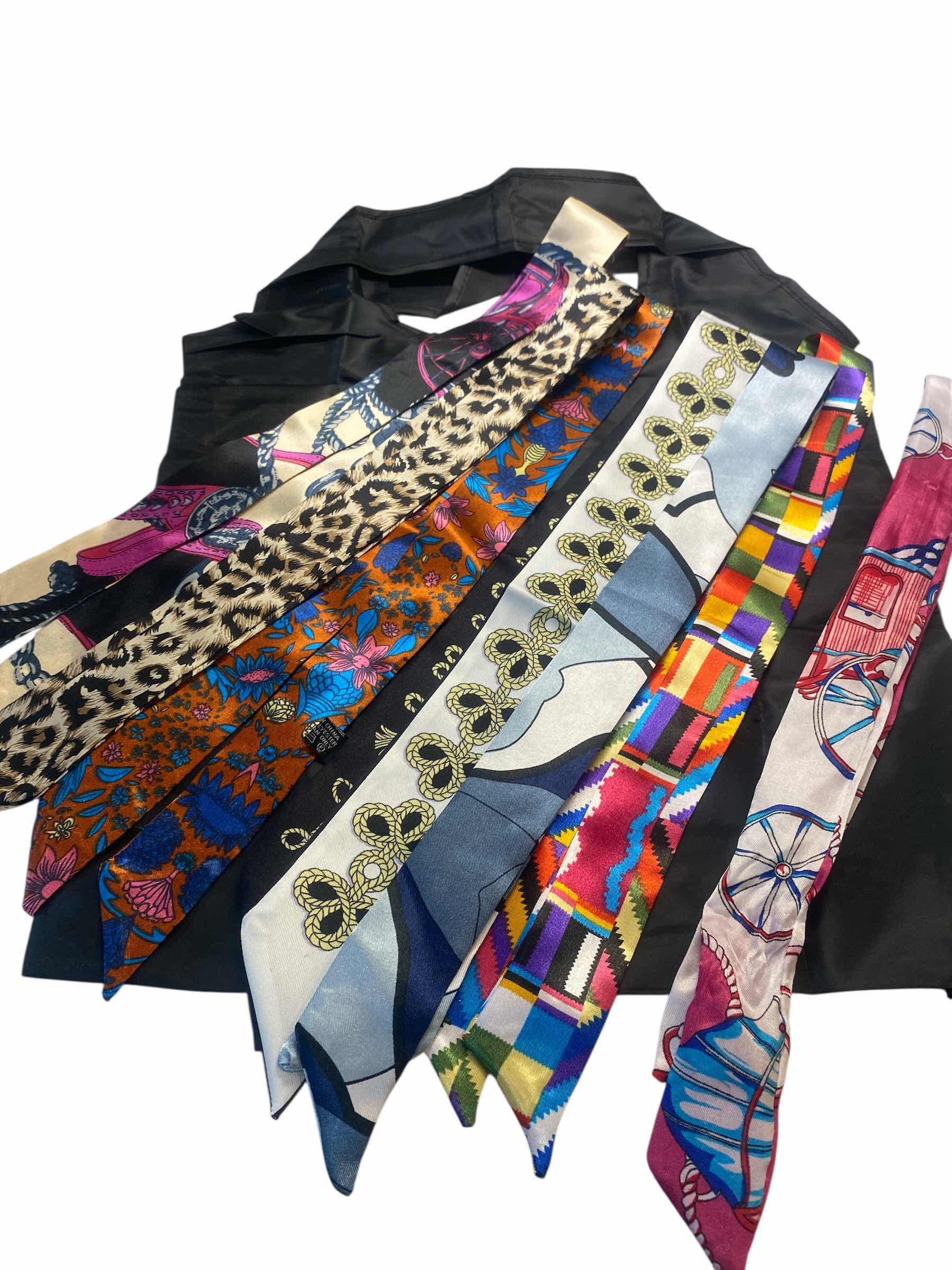 Photo 1 of NEW - 7 HAIR/ HEAD/ HATBAND SCARFS WITH REUSABLE NYLON BAG