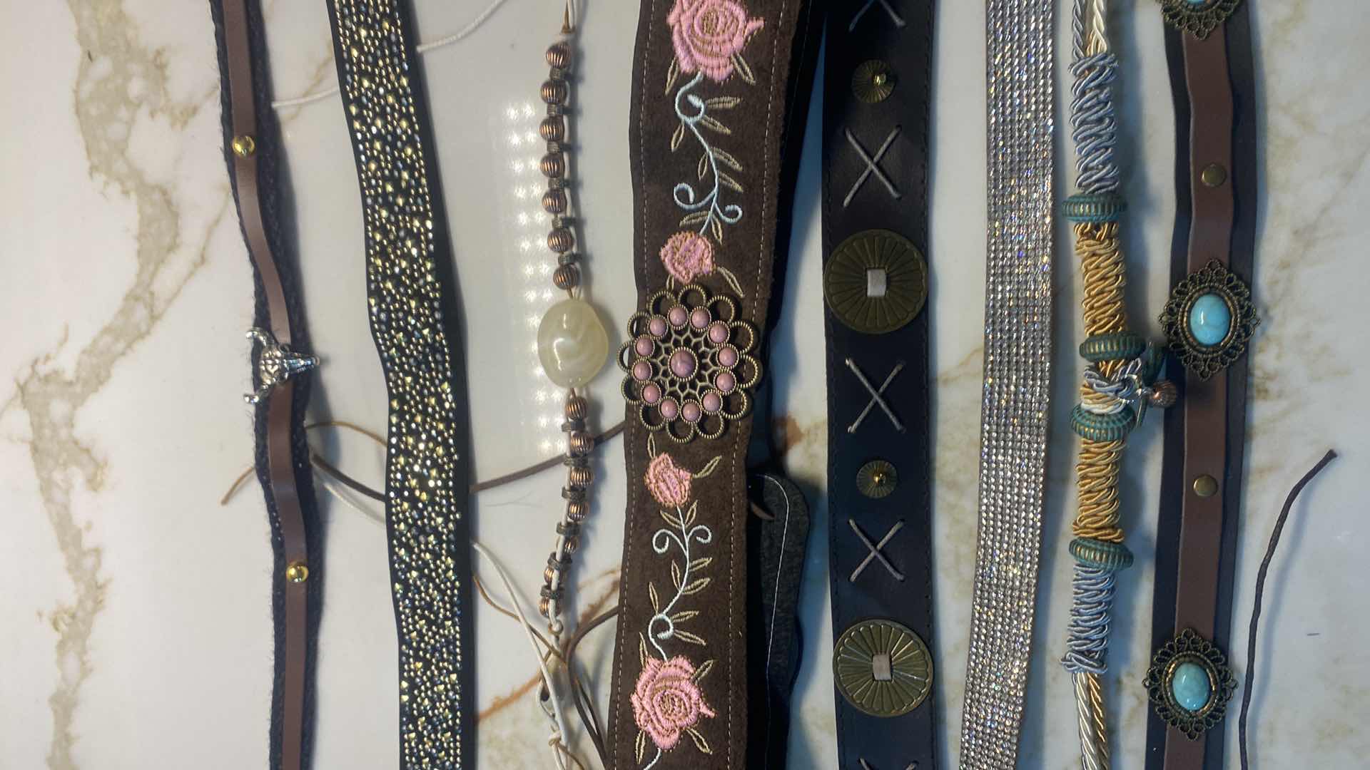 Photo 1 of NEW - 8 HAT BANDS IN REUSABLE BLACK NYLON BAG