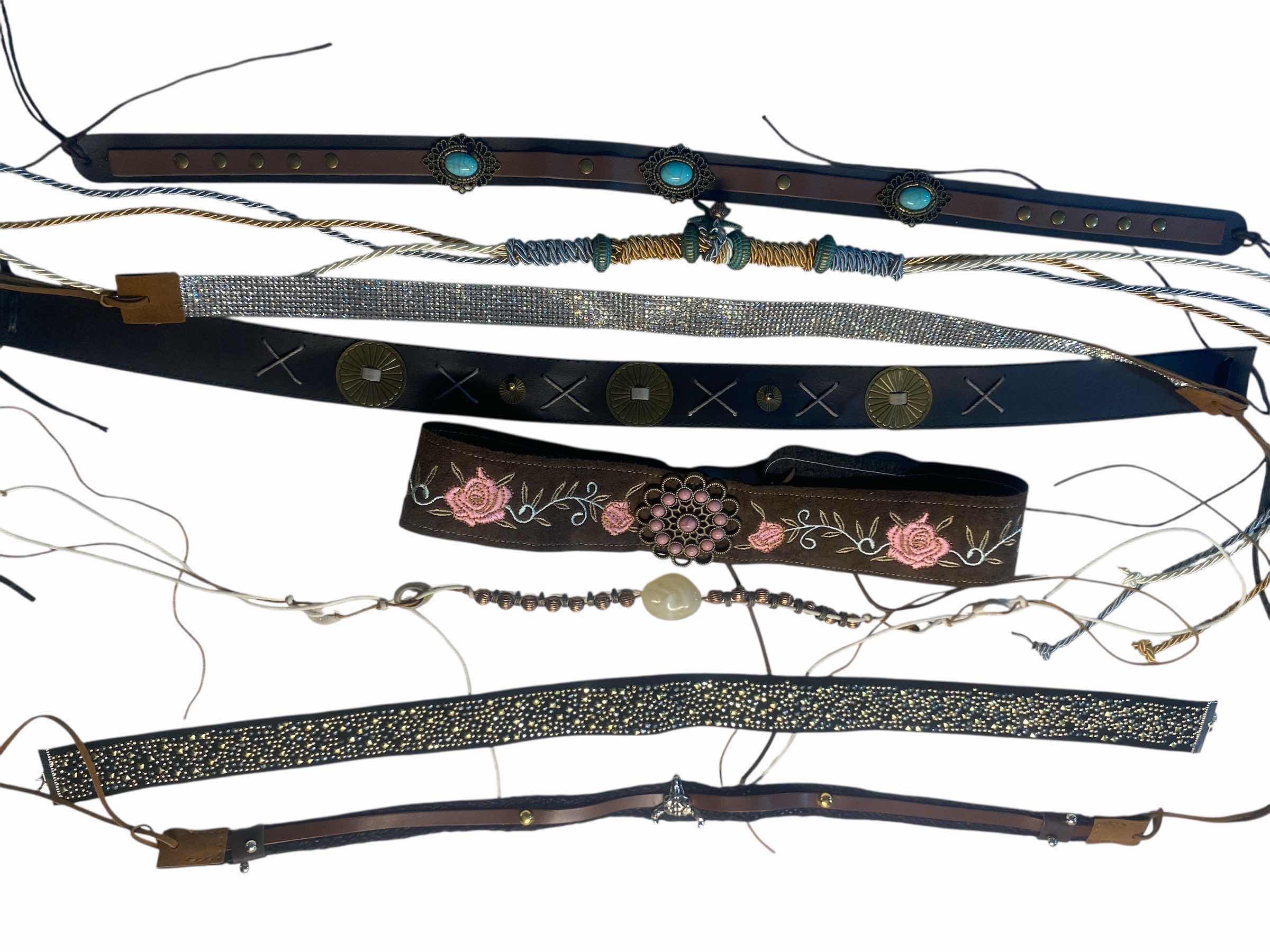 Photo 1 of NEW - 8 HAT BANDS IN REUSABLE BLACK NYLON BAG