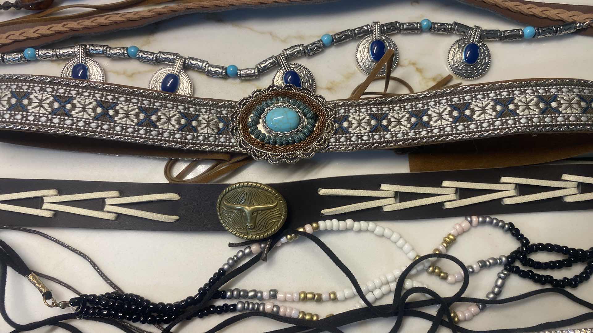 Photo 1 of NEW - 7 HAT BANDS IN REUSABLE BLACK NYLON BAG