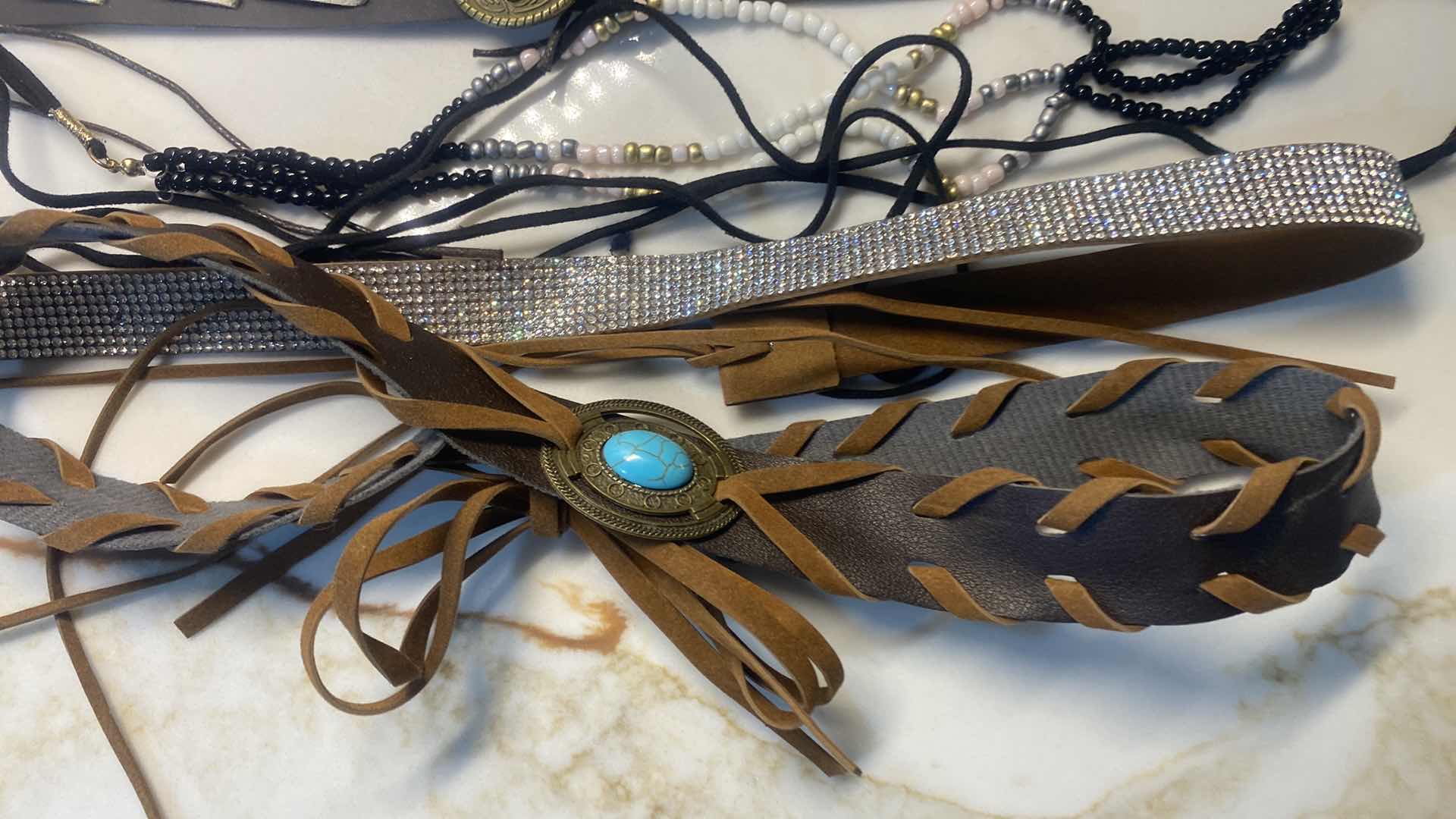 Photo 1 of NEW - 7 HAT BANDS IN REUSABLE BLACK NYLON BAG