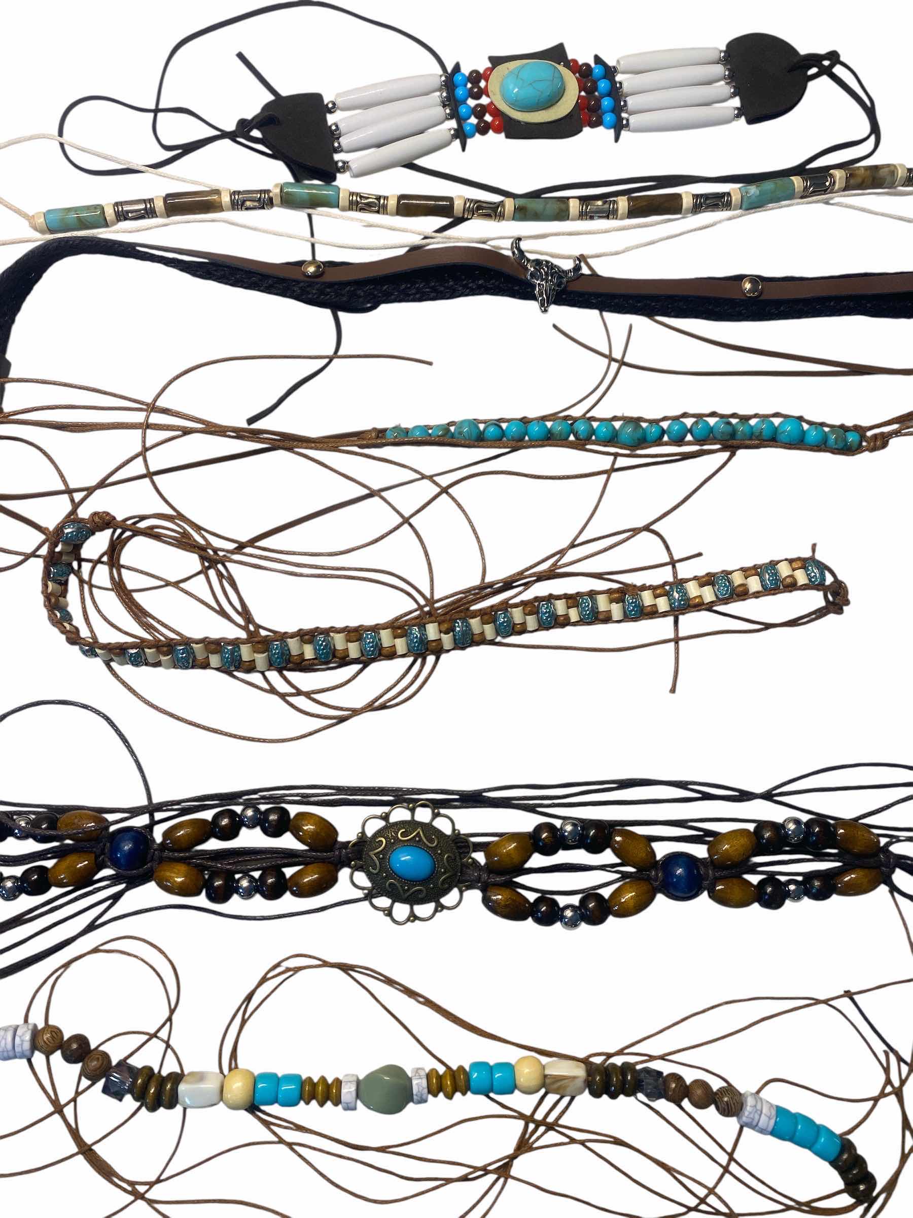 Photo 1 of NEW - 7 HAT BANDS IN REUSABLE BLACK NYLON BAG