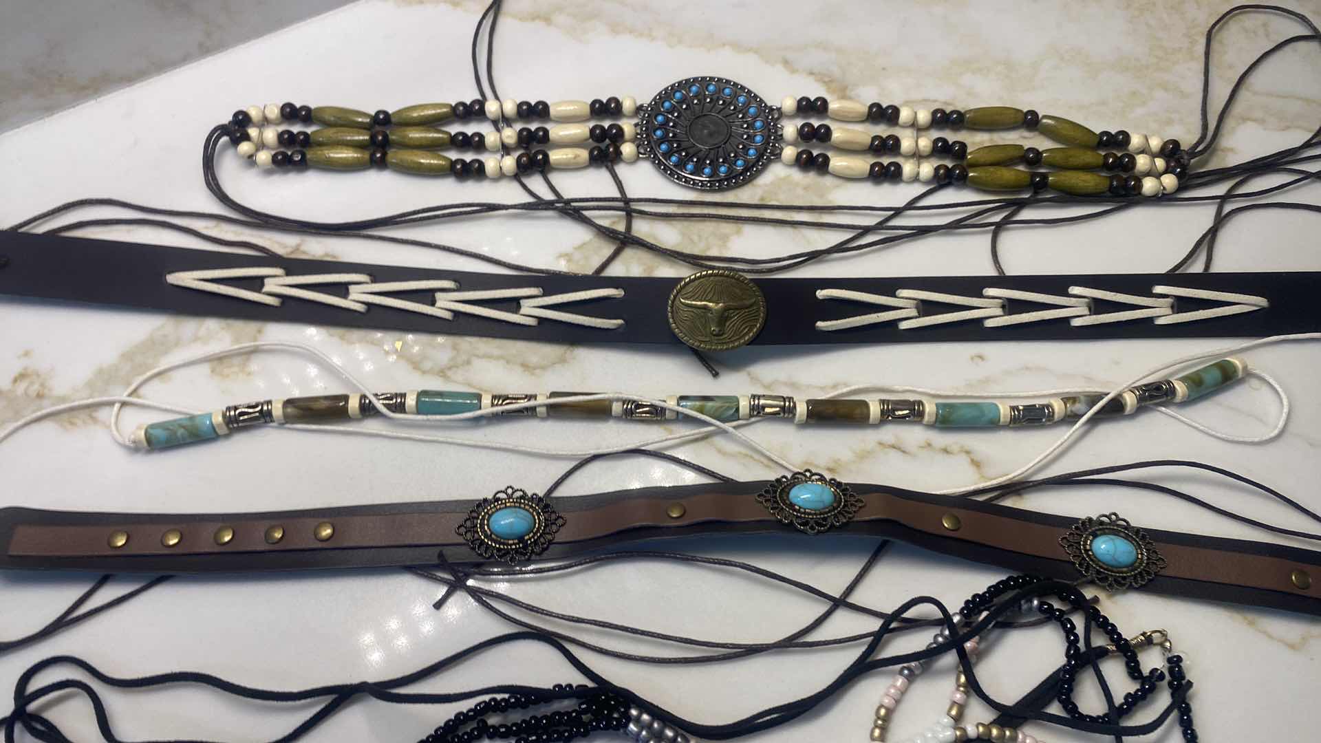 Photo 1 of NEW - 7 HAT BANDS IN REUSABLE BLACK NYLON BAG