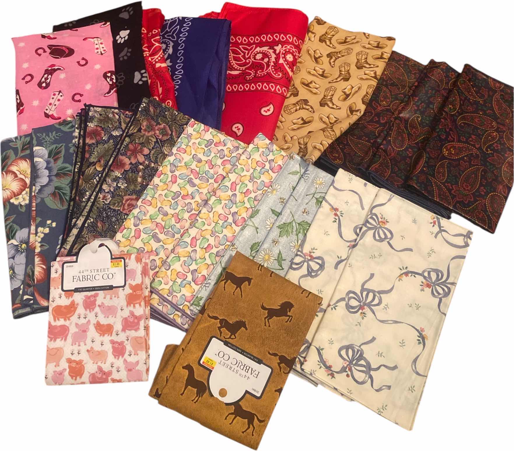 Photo 1 of CRAFTING BANDANAS NAPKINS & FABRIC IN REUSABLE NYLON BAG