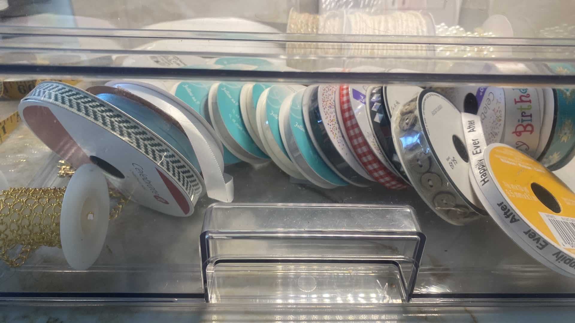 Photo 1 of CRAFT SUPPLIES - ACETATE BOX WITH RIBBON