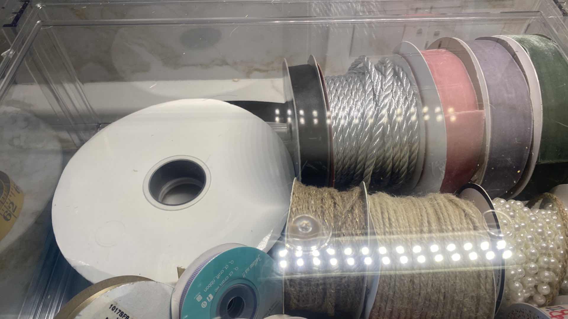 Photo 1 of CRAFT SUPPLIES - ACETATE BOX WITH RIBBON