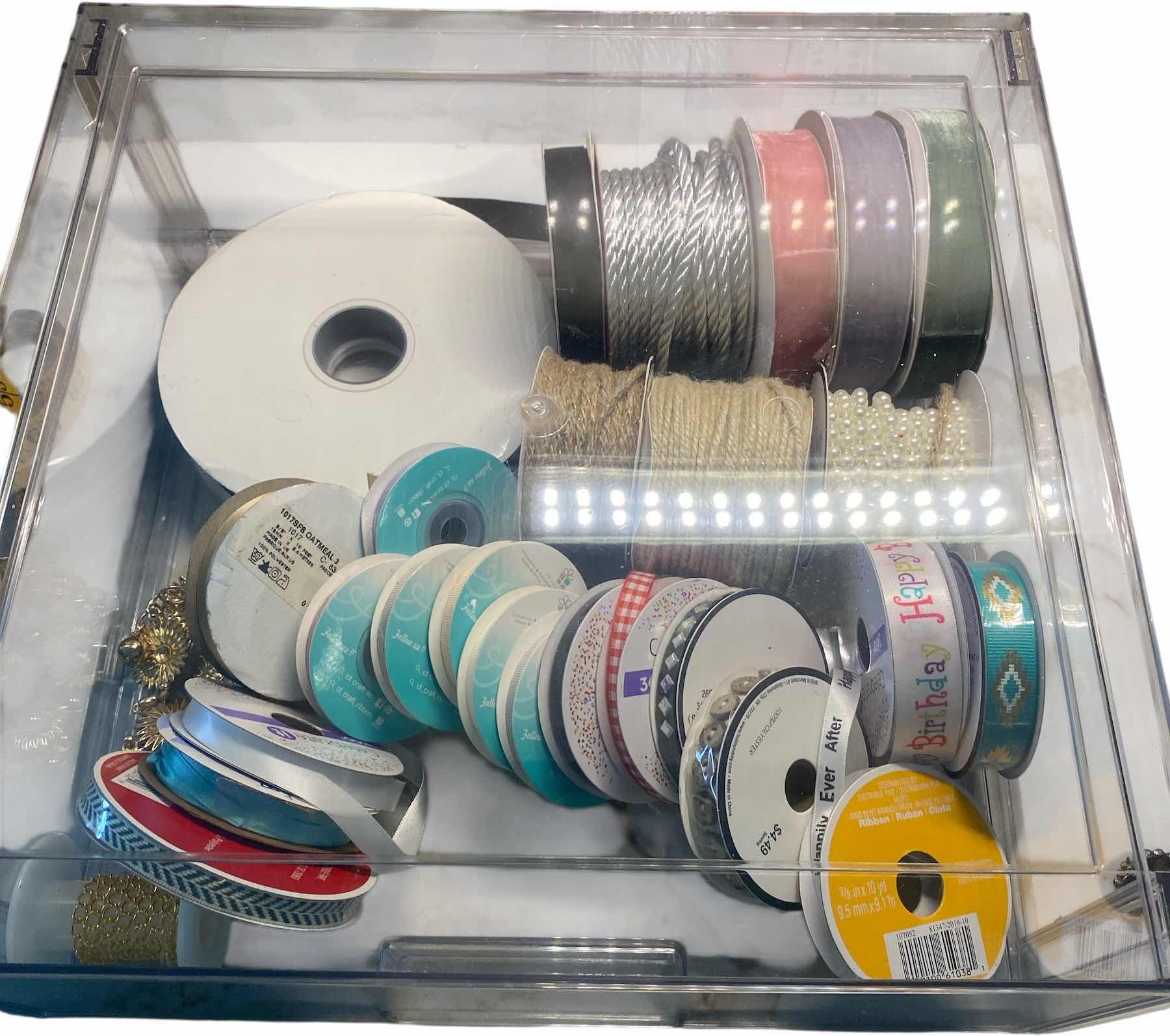 Photo 1 of CRAFT SUPPLIES - ACETATE BOX WITH RIBBON