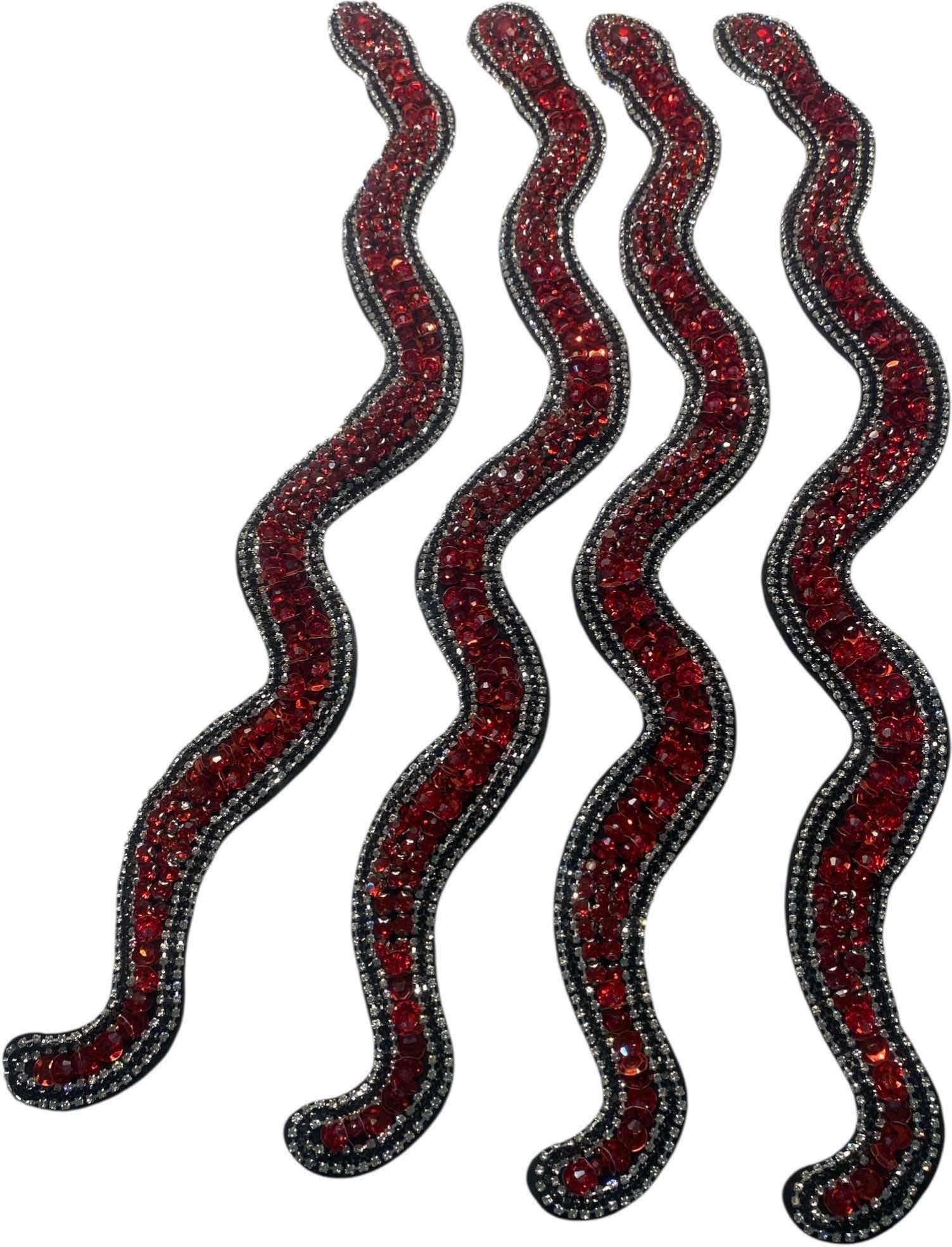 Photo 1 of NEW - 4 - SNAKE  RED SEQUIN APPLIQUÉS 18”