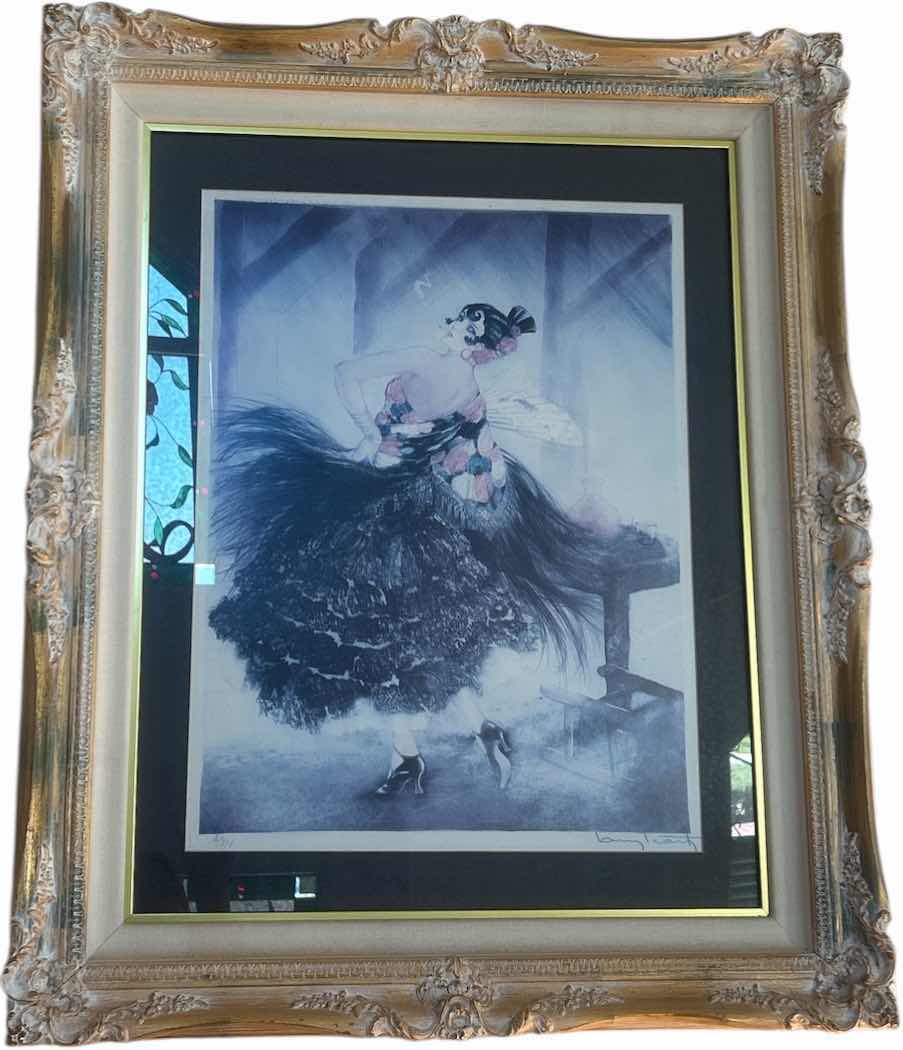 Photo 1 of ORNATELY FRAMED LOUIS ICART (FR. 1888-1950) "CARMEN" SIGNED AND NUMBERED ARTWORK 29 1/2 x H35“ (AT AUCTION SELLS FOR $600-$800 RETAIL ART GALLERIES $2,200 EBAY $2,000