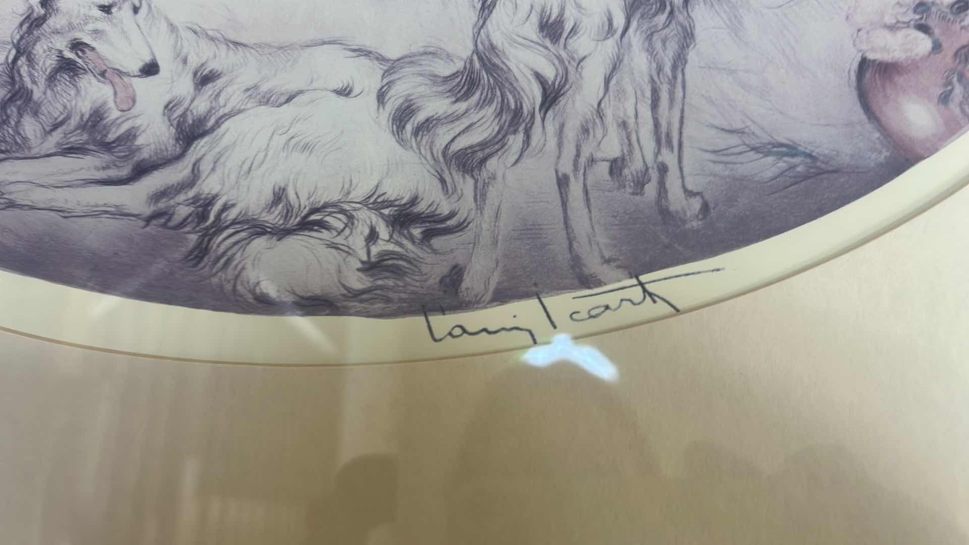 Photo 1 of FRAMED LOUIS ICART "LADY OF THE CAMELIAS" ETCHING AND AQUATINT ON PAPER UNDER GLASS ARTWORK 29 1/2“ x H25.75”