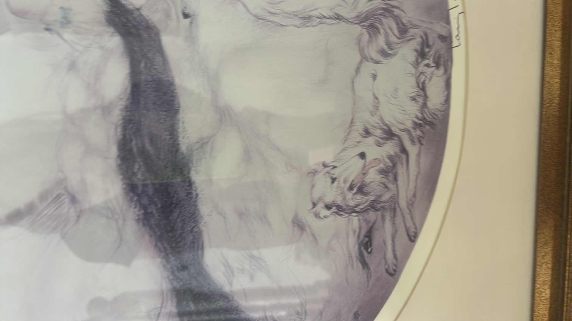 Photo 1 of FRAMED LOUIS ICART "LADY OF THE CAMELIAS" ETCHING AND AQUATINT ON PAPER UNDER GLASS ARTWORK 29 1/2“ x H25.75”