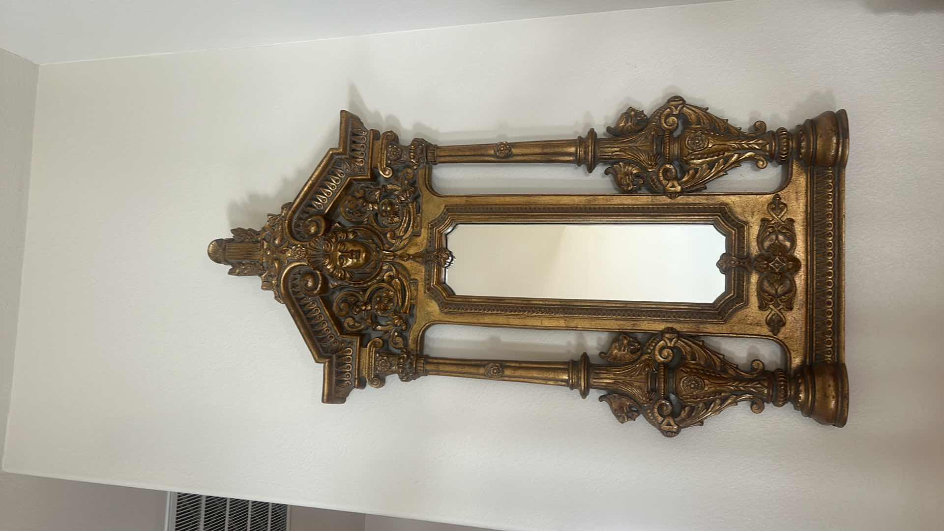 Photo 2 of MID 20TH CENTURY FRENCH LOUIS XIV STYLE GILTWOOD MIRROR  26“ x H52“ (IF THIS IS NOT A REPLICA IT COULD BE VALUED AT $4,400) 