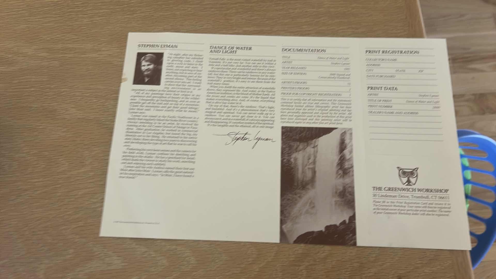 Photo 5 of FRAMED, “DANCE OF WATER AND LIGHT” SIGNED AND NUMBERED ARTWORK BY STEPHEN LYMAN 27” x H40” (LISTED FOR $395 ON EBAY)