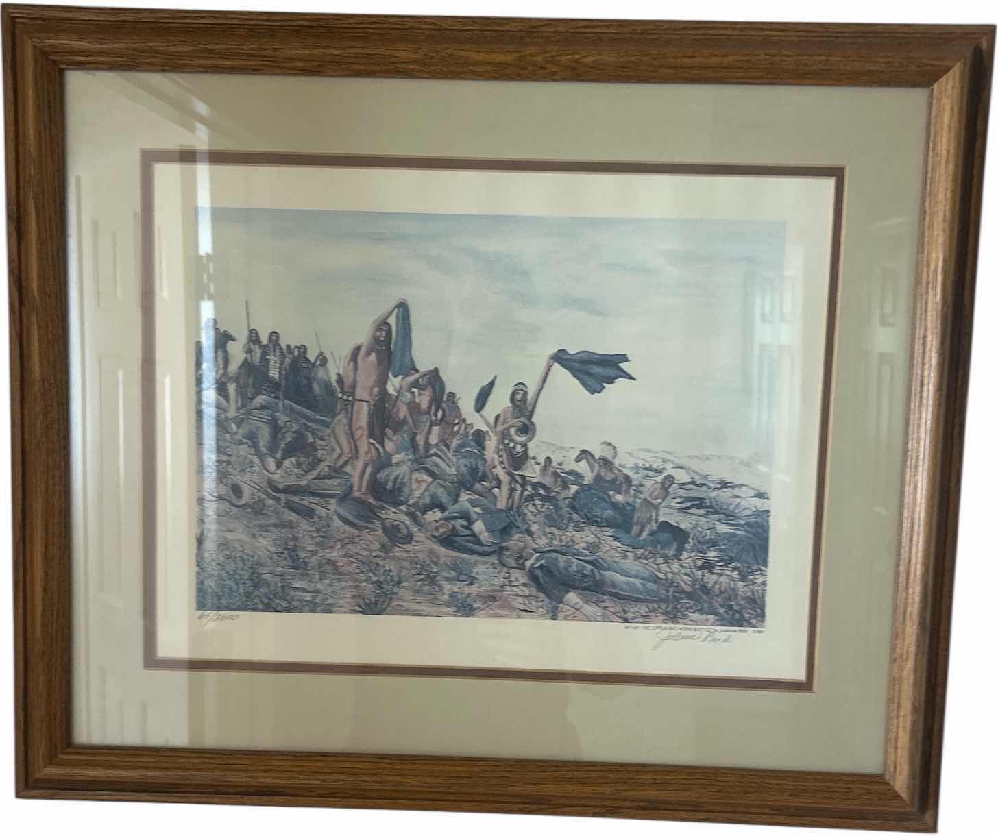 Photo 1 of FRAMED, “AFTER THE LITTLE BIG HORN BATTLE, SIGNED AND NUMBERED BY JOANNE BIRD ARTWORK 23” x H19” (ESTIMATED VALUE TO BE BETWEEN $250 AND $450)
