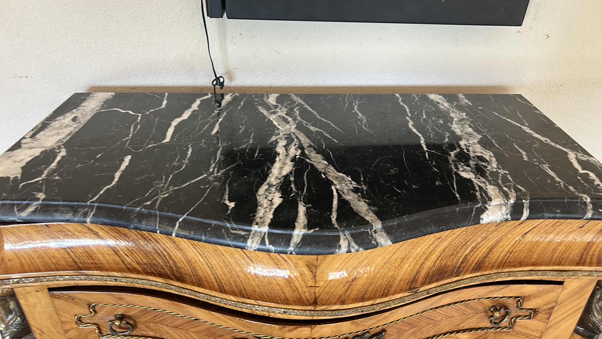 Photo 1 of FRENCH LOUIS XV MARBLE TOP DRESSER 38” x 16” x H46 1/2”