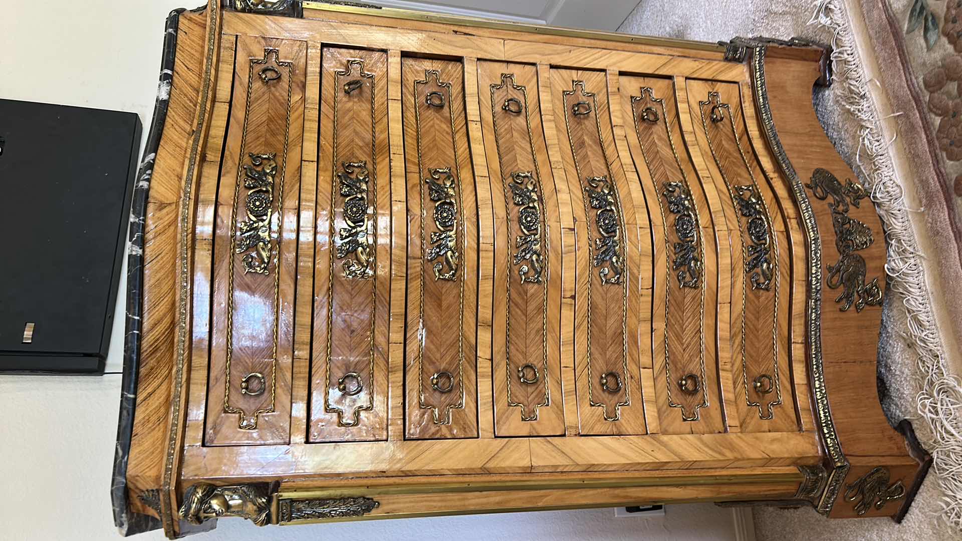 Photo 1 of FRENCH LOUIS XV MARBLE TOP DRESSER 38” x 16” x H46 1/2”