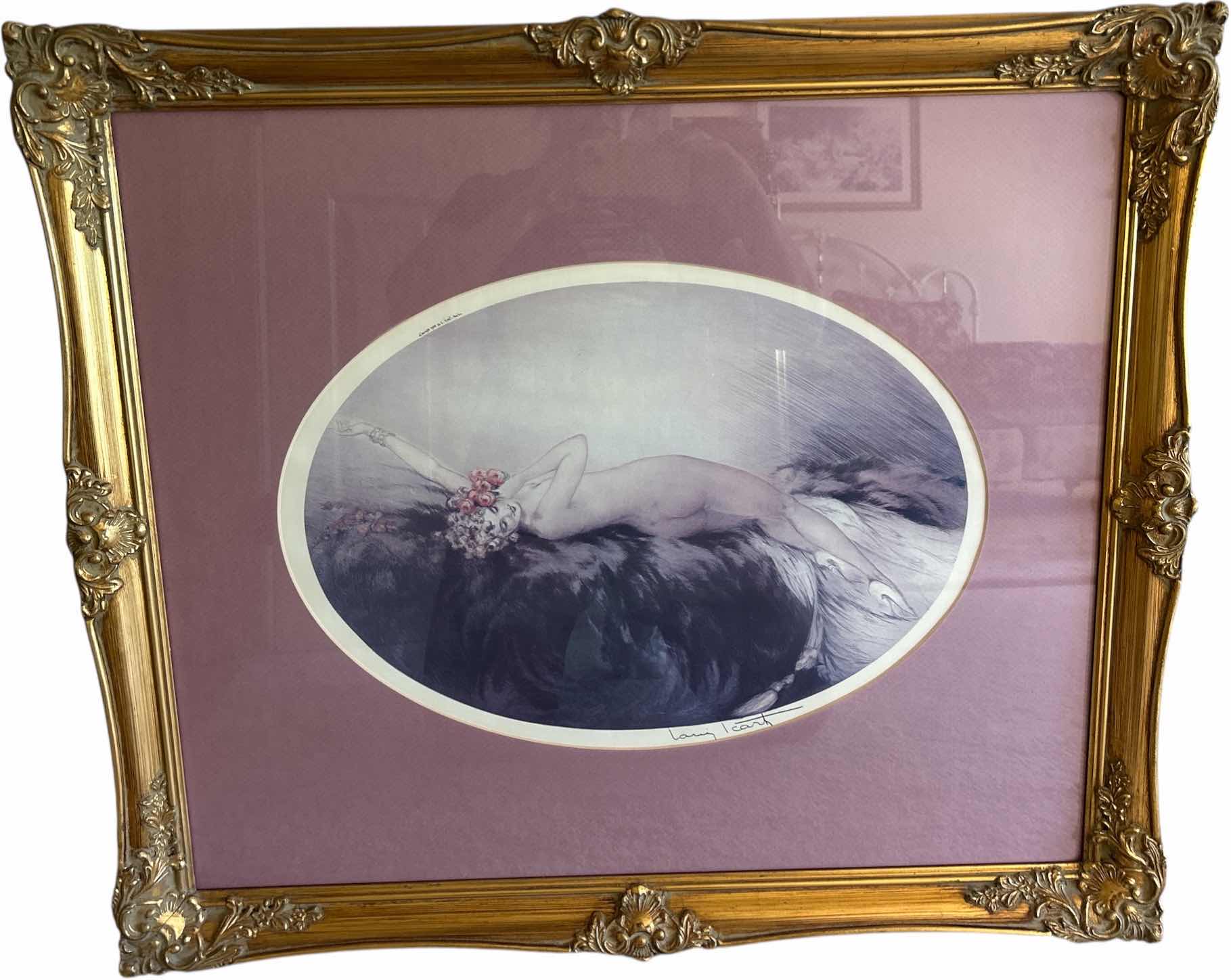 Photo 1 of GOLD FRAMED ART DECO LITHOGRAPH  ETCHING "VENUS" SIGNED BY FRENCH ARTIST LOUIS ICART ARTWORK 31” x 27” (PRICED AT $2,900 ON CHAIRISH.COM