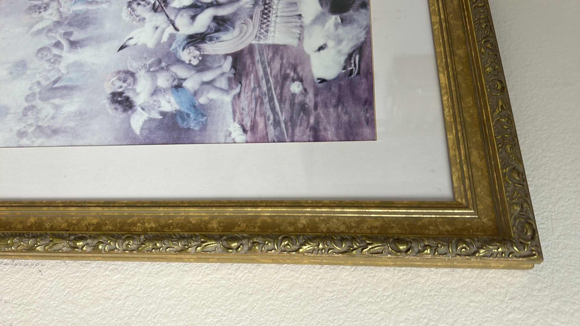 Photo 1 of GOLD FRAMED ROMANTIC ARTWORK 39 1/2” x 27 1/2”