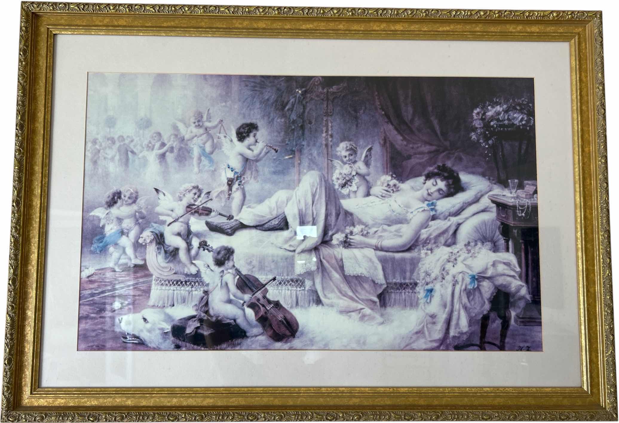 Photo 1 of GOLD FRAMED ROMANTIC ARTWORK 39 1/2” x 27 1/2”