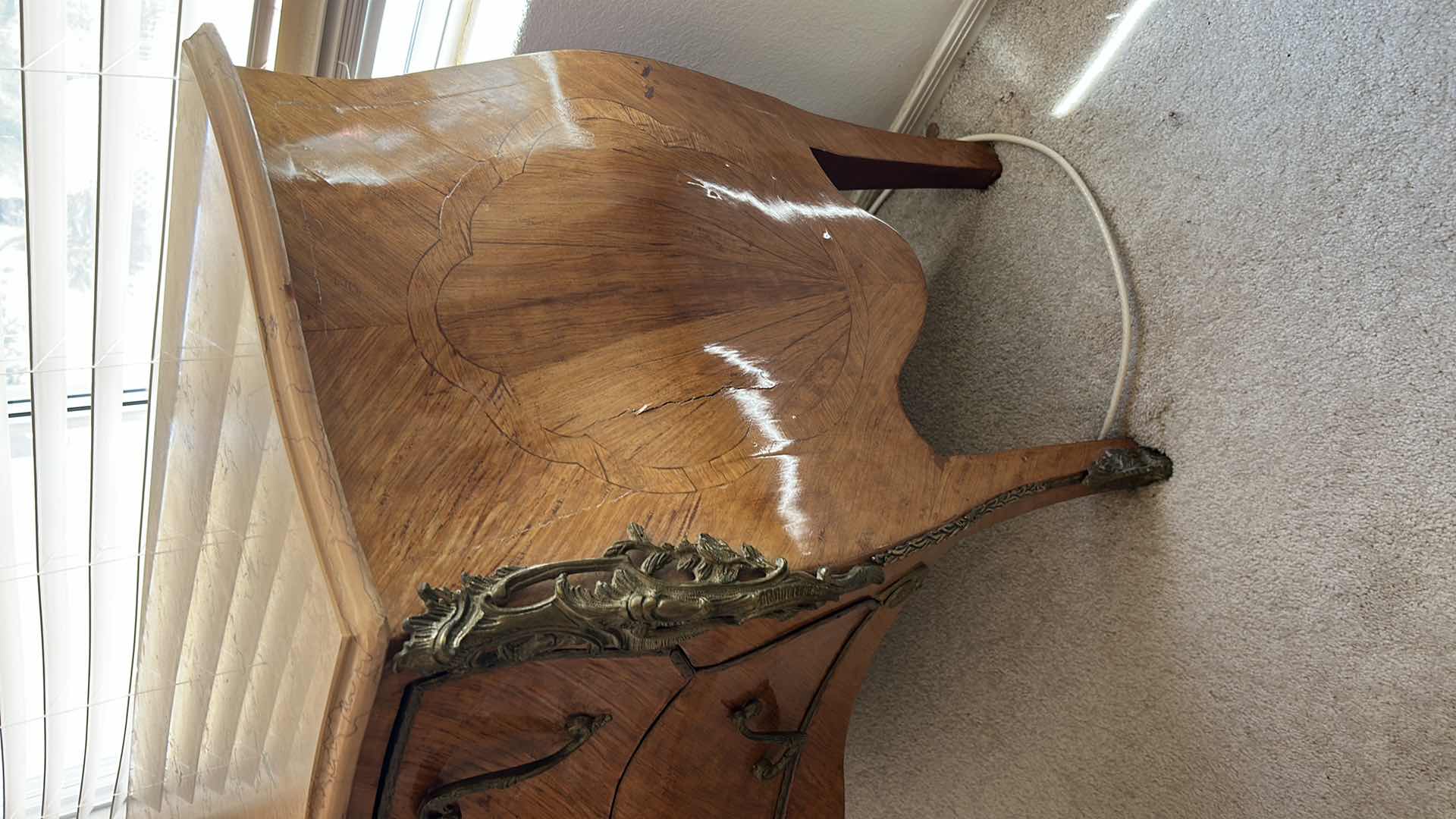 Photo 8 of ANTIQUE FRENCH LOUIS XVI MARBLE TOP BRASS ORMOLU POTBELLY BOMBE COMMODE CHEST 49“ x 22“ x H32“