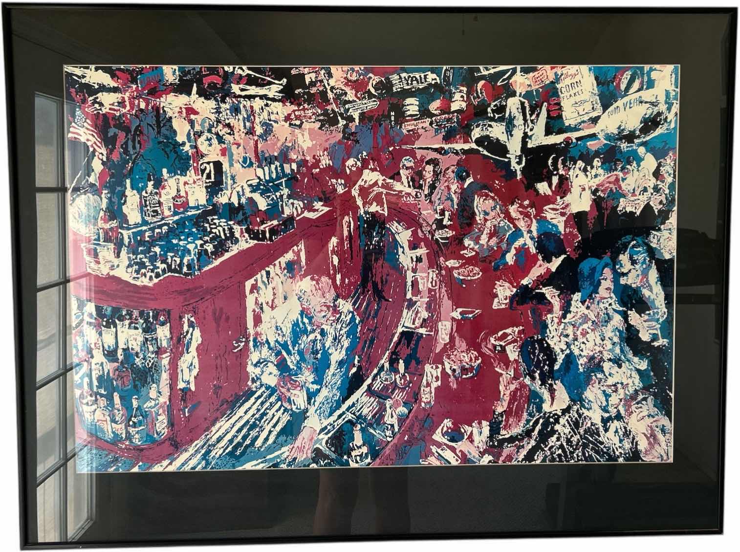 Photo 1 of FRAMED RARE LEROY NEIMAN "BAR AT 21” SIGNED PRINT ARTWORK -  40” x H30 1/2” (LISTED FOR $1500 ON EBAY)