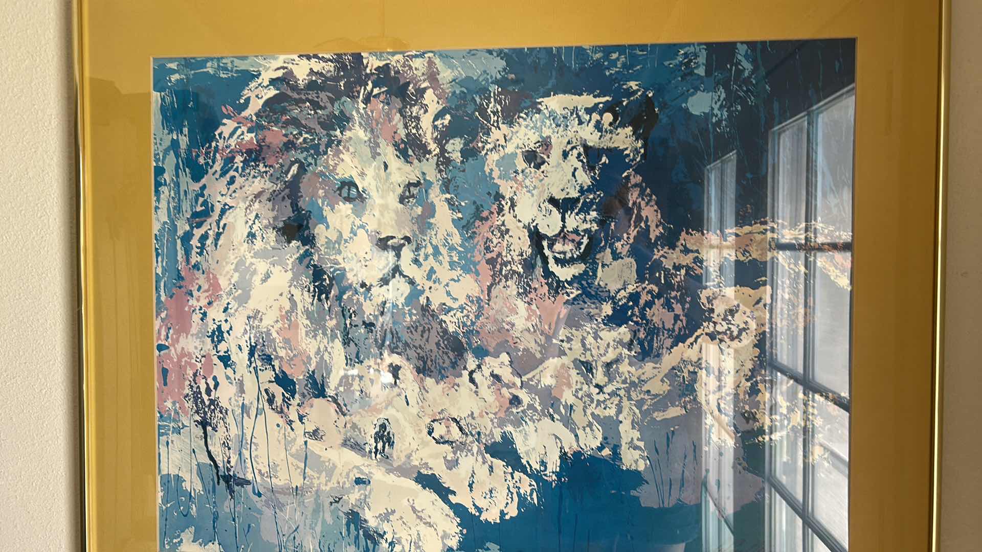 Photo 1 of FRAMED "LIONS PRIDE" SIGNED LEROY NEIMAN ARTWORK 3’ x H30”