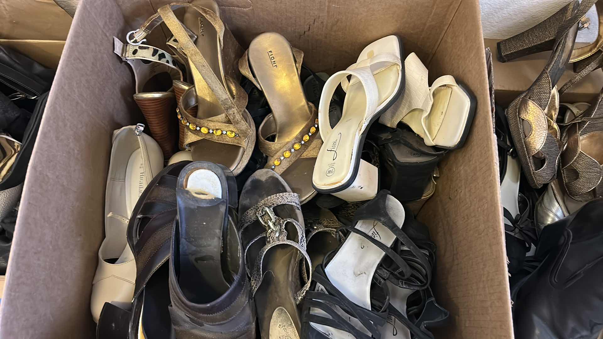 Photo 1 of 3 BOXES OF WOMENS SHOES SIZE 9, 9.5 W
