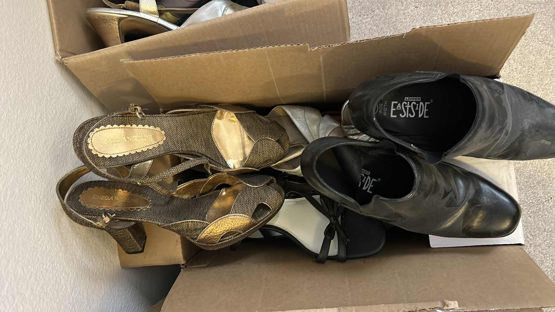 Photo 1 of 3 BOXES OF WOMENS SHOES SIZE 9, 9.5 W