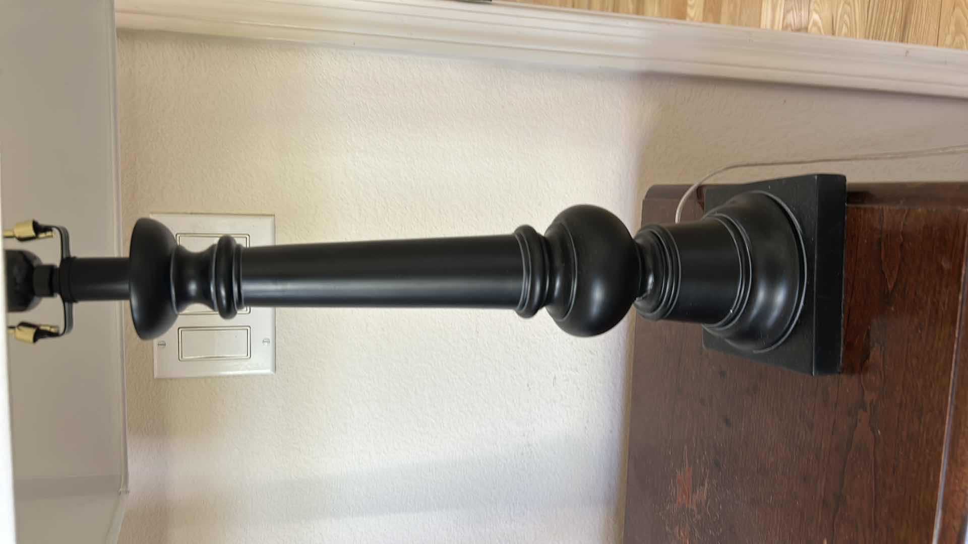 Photo 3 of 2 BLACK TABLE LAMPS WITH WHITE SHADES H29”