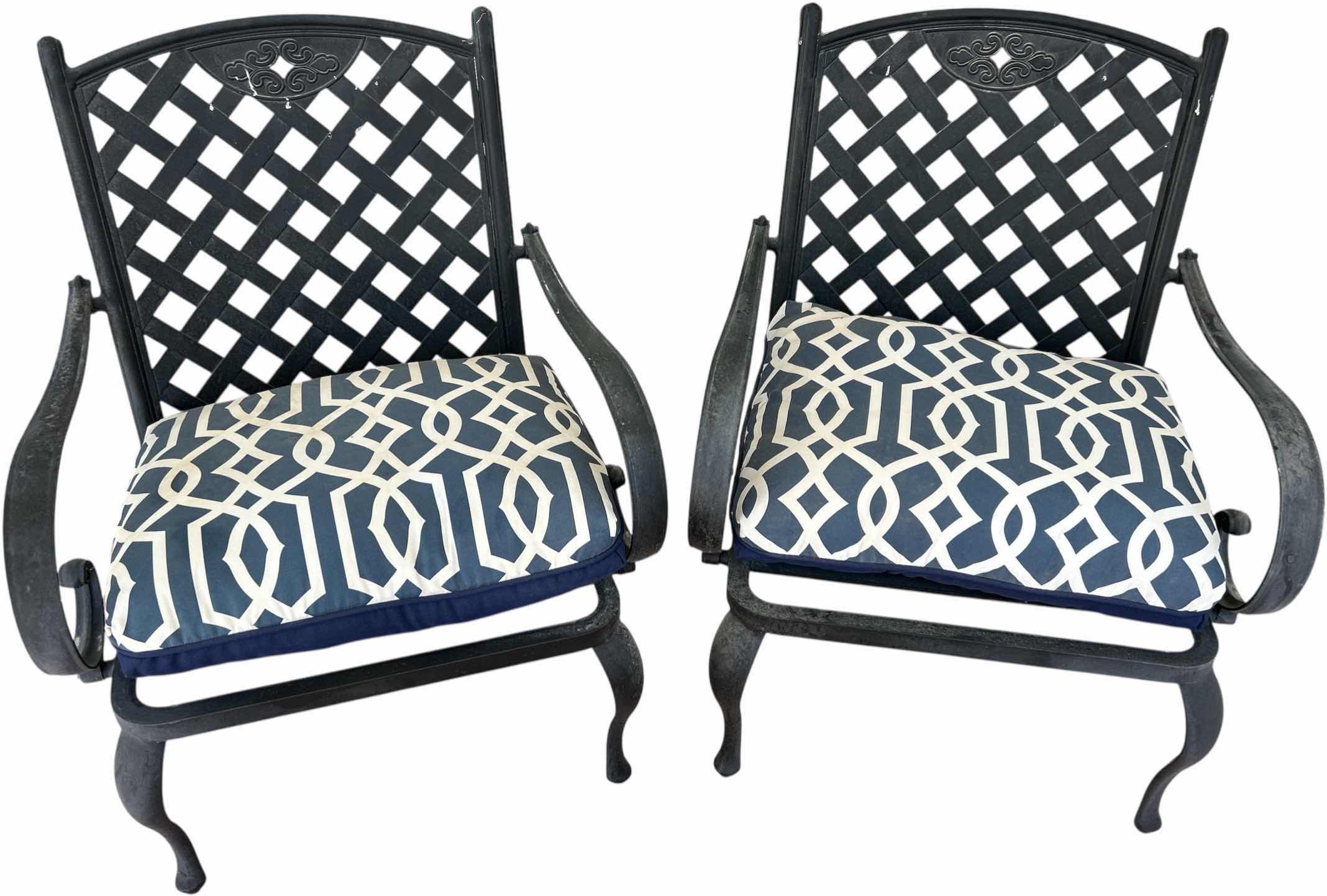 Photo 1 of 2 LIGHTWEIGHT METAL OUTDOOR PATIO CHAIRS H34”