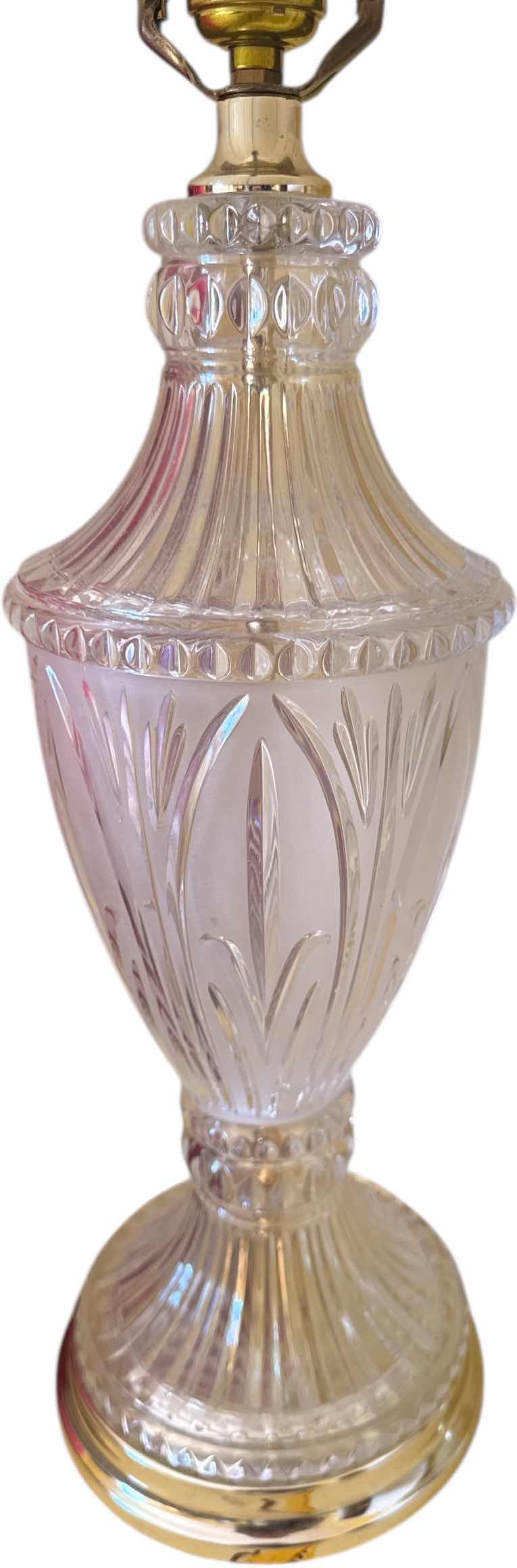 Photo 1 of 2- FROSTED CRYSTAL GLASS TABLE LAMPS
D15” X H31”